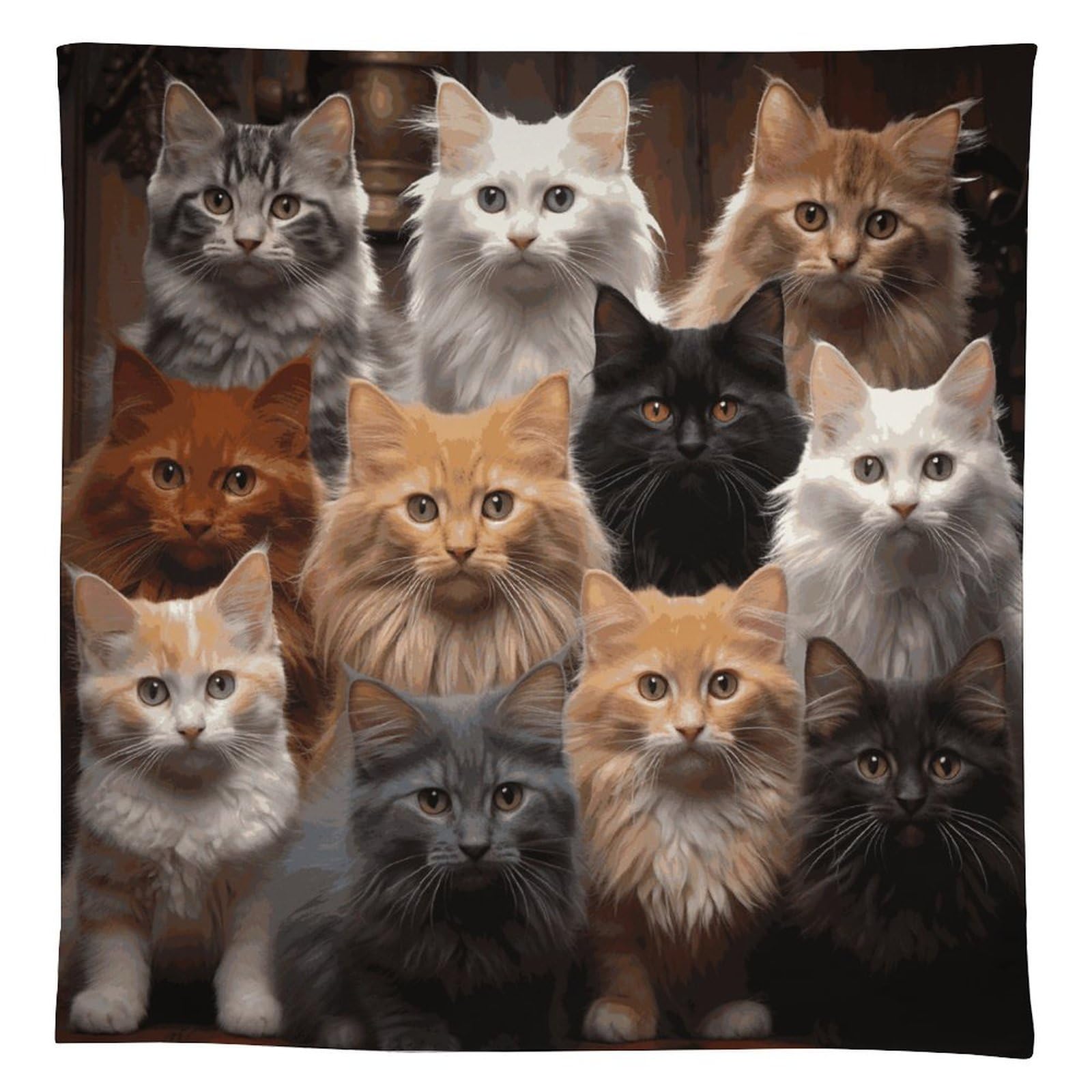 Décoration de cuisine avec nappe de table rectangulaire chat lavable imprimée