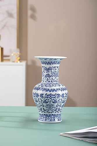 Miniatura 7 de Jarrón azul y blanco, florero azul, jarrón chinoiserie, jarrón de jengibre azul y blanco para decoración del hogar, decoración de porcelana azul y