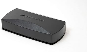 Audio-Visual Direct Black Magnetic Eraser - for Glass Dry-Erase Boards with Replaceable Felt