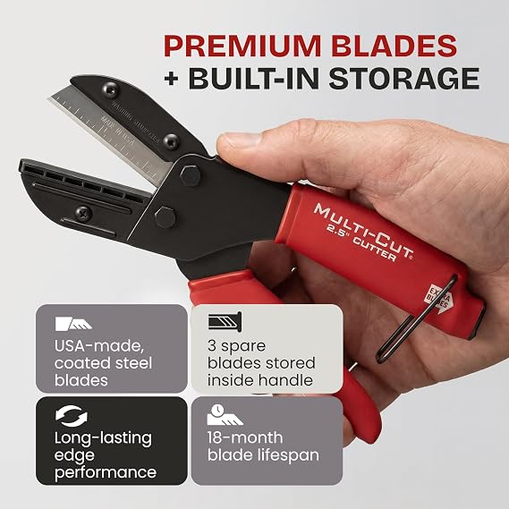 Multi-Cut Industrial Cutter, Heavy Duty Blade for Plastic, Rubber, Vinyl