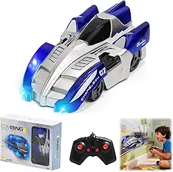 Carrinho de Controle Remoto Recarregavel Escalador, Sobe na Parede e Teto, 360 Graus Rotacao com Farol, Brinquedo Presente para Meninos e Meninas