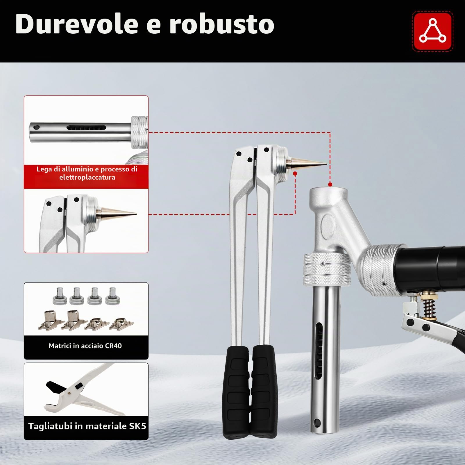 Pinza crimpatrice per tubo idraulico, 16 – 32 mm, per Rehau HIS 311