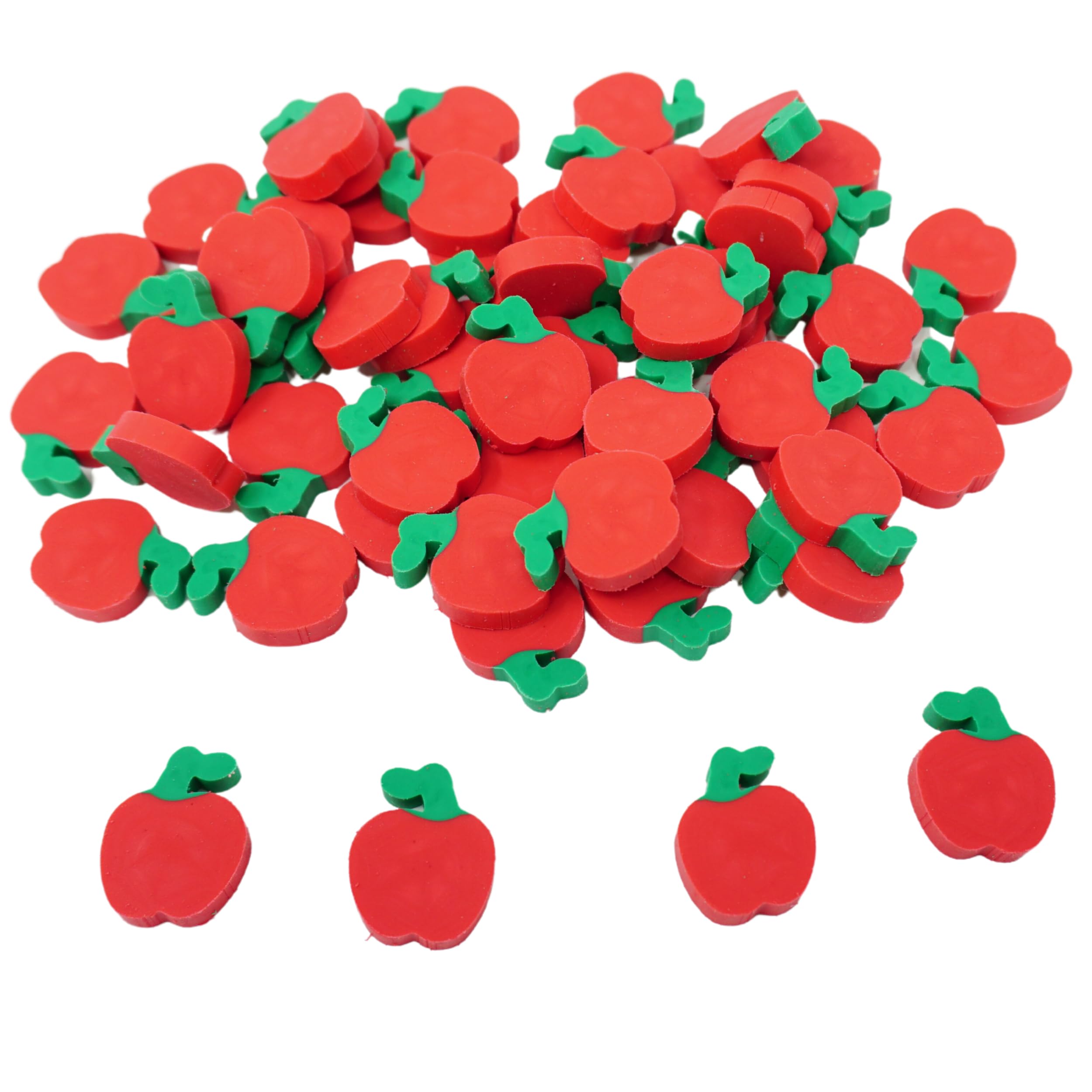 4E’s Novelty 144 Pcs Mini Apple Erasers - Back to School Gifts for Students, Mini Erasers for Kids Bulk Classroom, Apple Manipulatives for Kids,