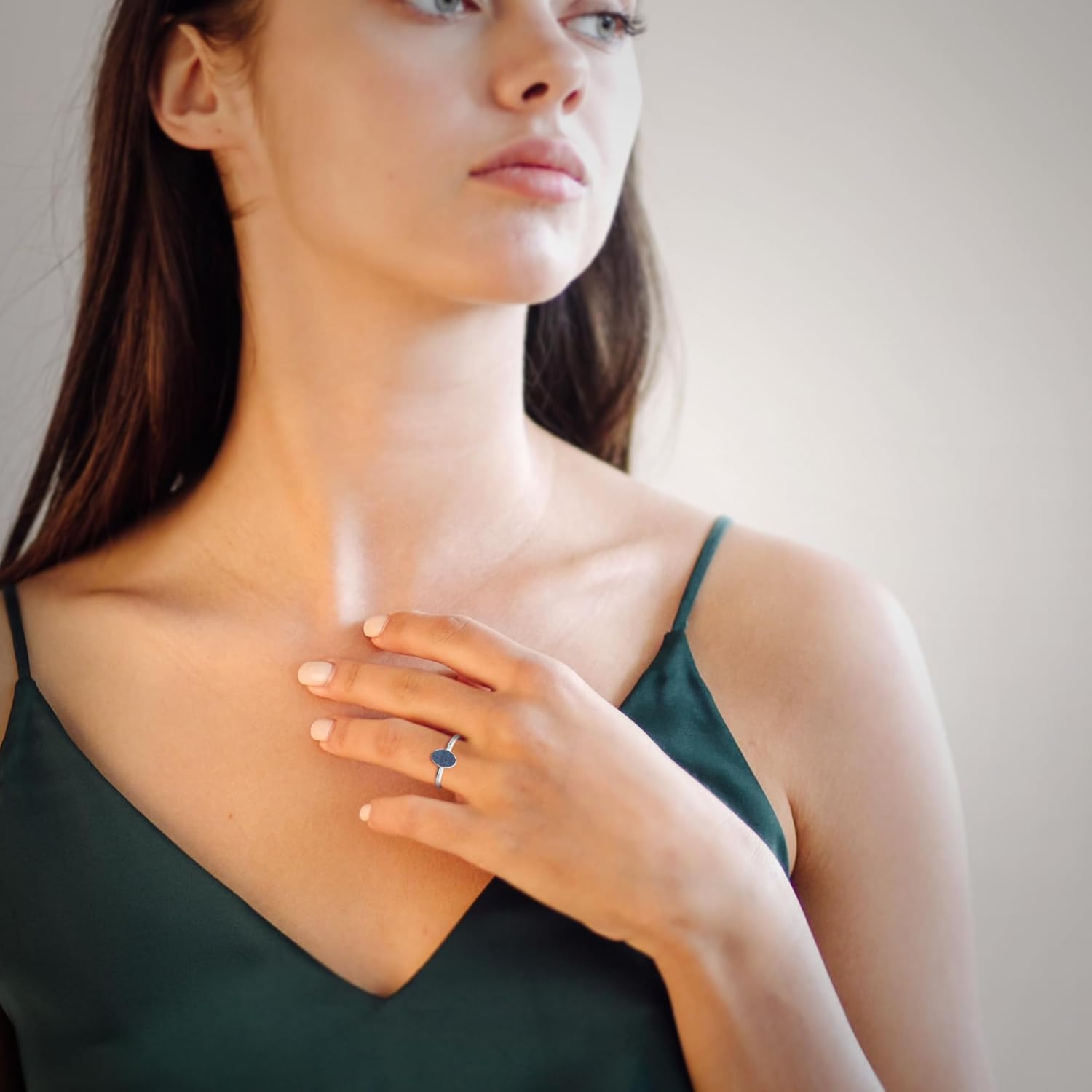 Natural Multi Titanium Druzy Stackable Ring for Women in Sterling Silver, Jewelry Gifts for Her (Round, Oval, Pear)