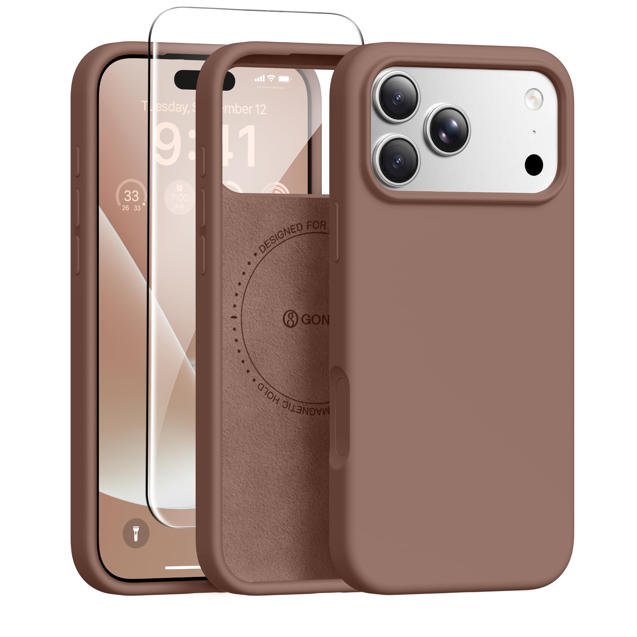 GONEZ for iPhone 18 Pro Max Case/iPhone 17 Pro Max Case, Brown