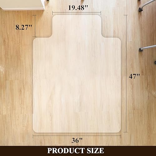 Miniatura 6 de SHAREWIN - Tapete para silla para suelos de madera dura protector de suelo resistente de 36 x 47 pulgadas fácil de limpiar