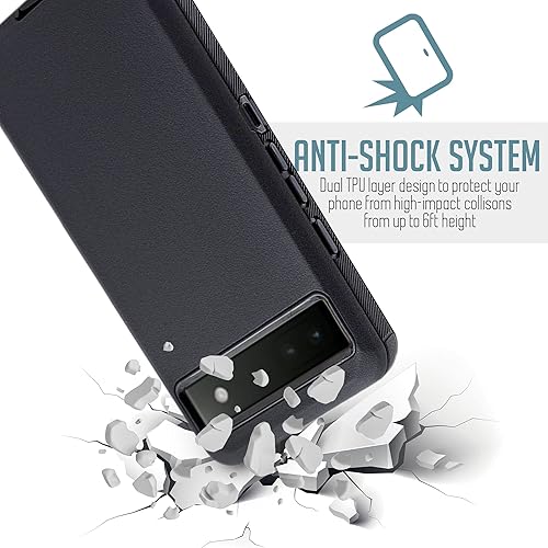 Miniatura 3 de 6goodeals Funda de doble capa a prueba de golpes de cuerpo completo con clip giratorio para cinturón y protector de pantalla integrado para Google