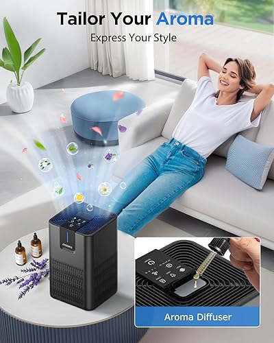 Miniatura 4 de Purificadores de aire para el hogar, habitación grande de hasta 1250 pies cuadrados, purificador de aire MOOKA H13 HEPA para mascotas, polvo, olor,