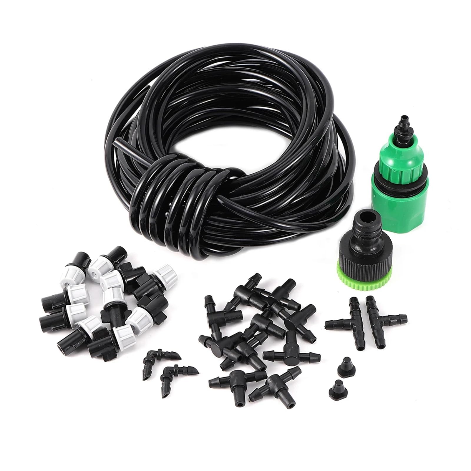 Kit de atomización de jardín con Manguera de 4/7 mm, 5 m/10 m/20 m, for invernaderos, paisajismo, riego por Goteo, refrigeración, eliminación de Polvo, Accesorios(20m 4I7mm Hose Kit)