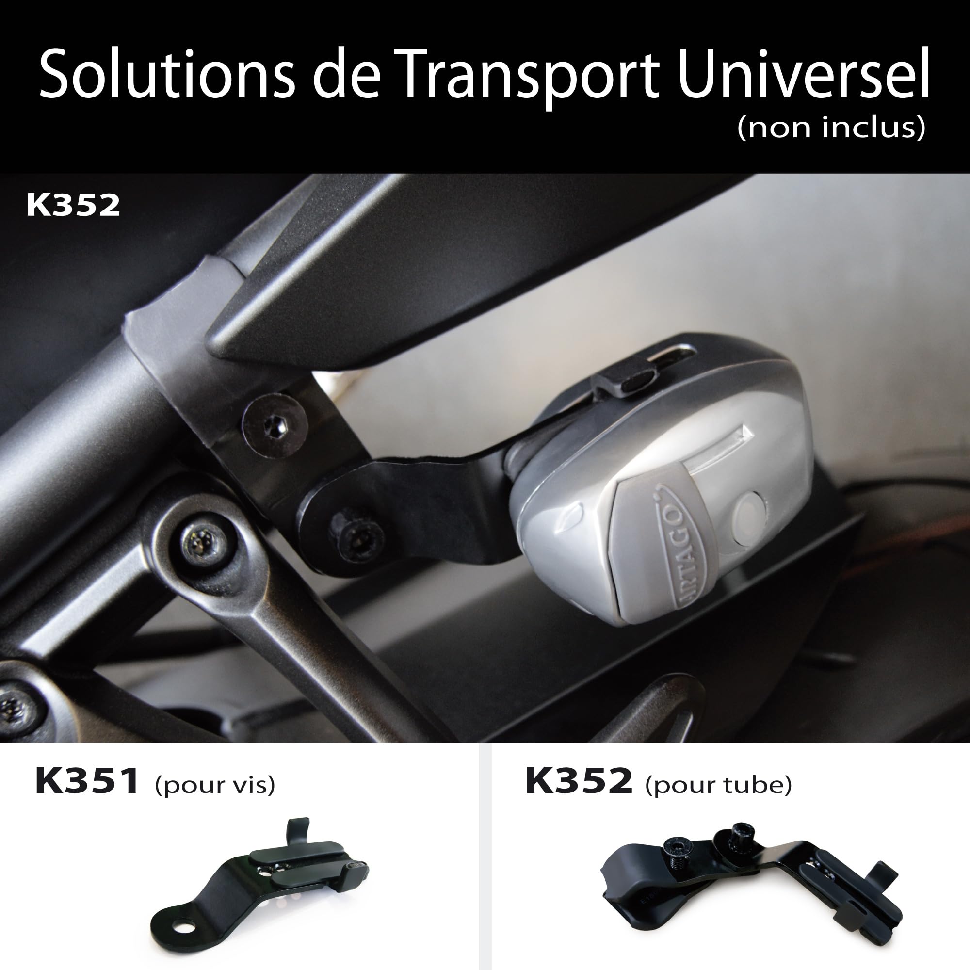Artago 24S.6M Bloque Disque Moto Alarme 120dB Bouton ON, Fonction d'Avertissement, LED, Batterie Longue Durée, Support Optionnel, ø6mm, Bloc Frein Roue Universel Scooter, Velo, Trottinette Electrique