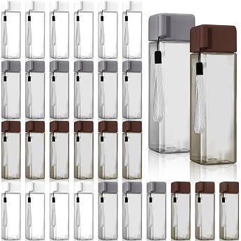 Pack of 30 Clear Plastic Water Bottles Bulk Pack 500 ml Reusable Leak-proof Plastic Drinking Bottles with Lid Sports Bottles for Children and Adults Travel Camping School