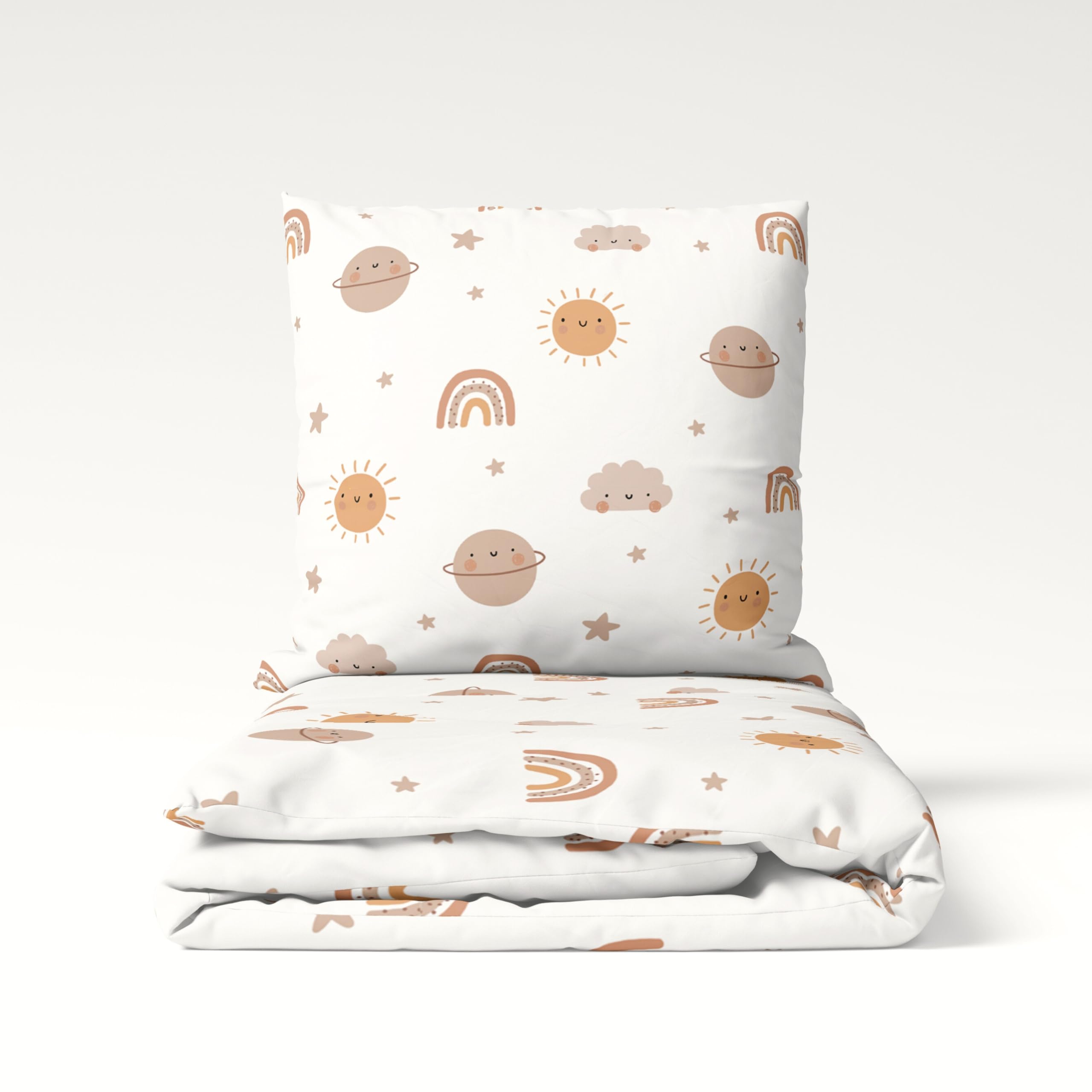 Housse de couette enfant 135 x 200 cm arc-en-ciel pour décorer une chambre de fille ou garçon