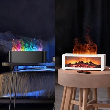 2025 Upgraded 2packs Fireplace Aroma Essential Oil Diffuser, 150ml Ultrasonic Humidifier, Scent Aroma Diffuser with Remote Control & Timer for Home, Bedroom, Office, Yoga