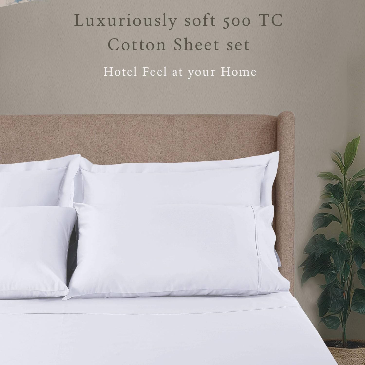 Threadmill - White Full Sheets Set, Soft 100% Cotton Cooling Sheets Deep Pockets Snug Fit Elastic, 500 Thread Count, 4-Pc, Beats Egyptian Cotton Claims (Solid - Pure White)