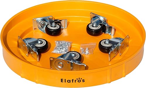 Miniatura 5 de ELAFROS Carrito de tambor de plástico resistente de 30 galones y 55 galones, carrito de tambor de plástico duradero con capacidad de 900 libras, con