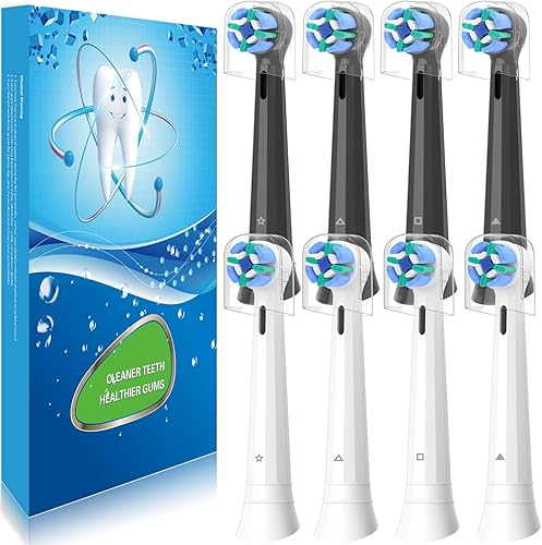 Paquete de 8 cabezales de repuesto compatibles con cepillos de dientes Oral B iO, cabezales de cepillo para Oral-B iO 2/3/4/5/6/7/8/9/10/7G, con