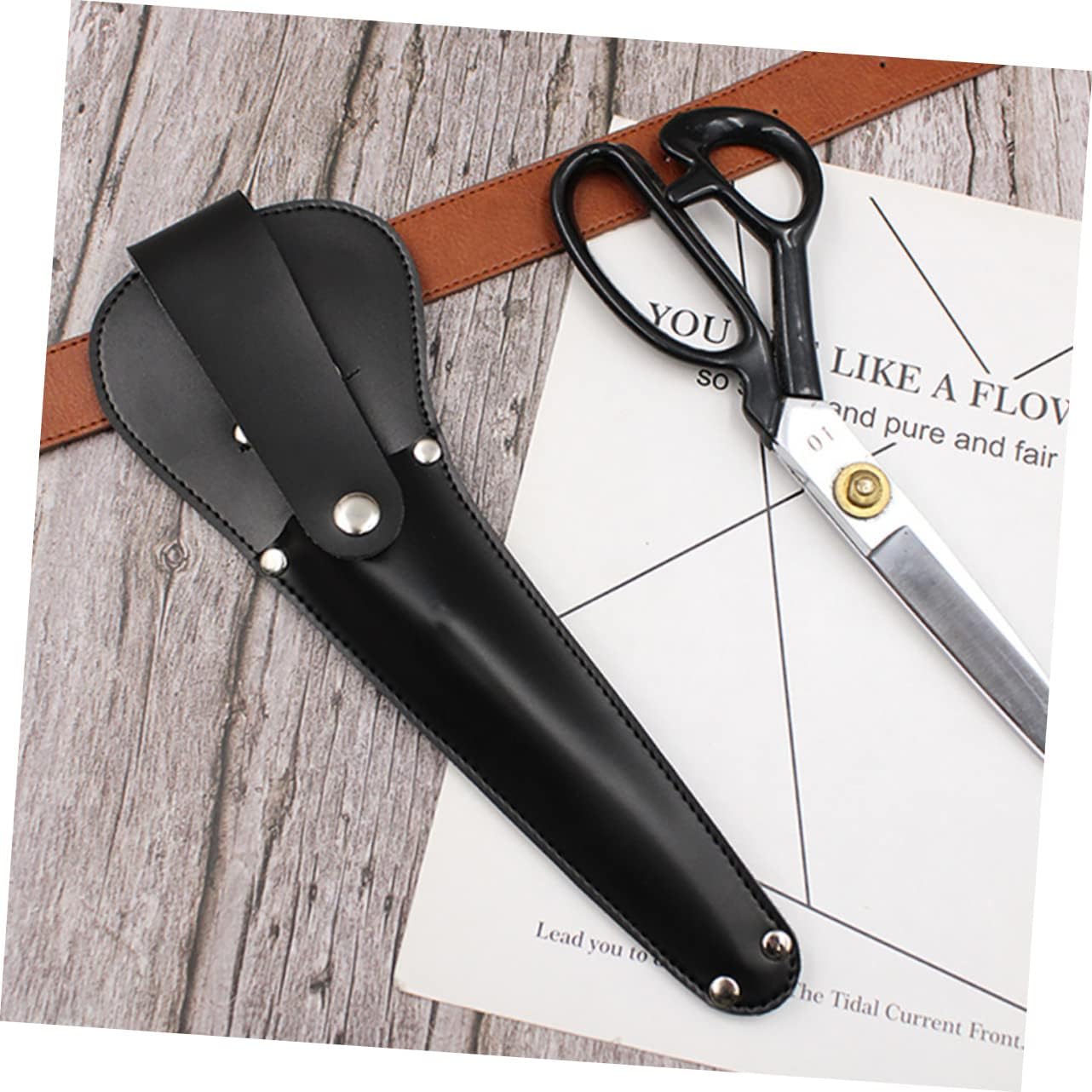 PU Leather Scissor Protector for Tailoring 10-Inch Sewing Scissors Cover Belt Loop Sturdy Storage Sleeve for Fabric Cutting Tools for Seamstresses