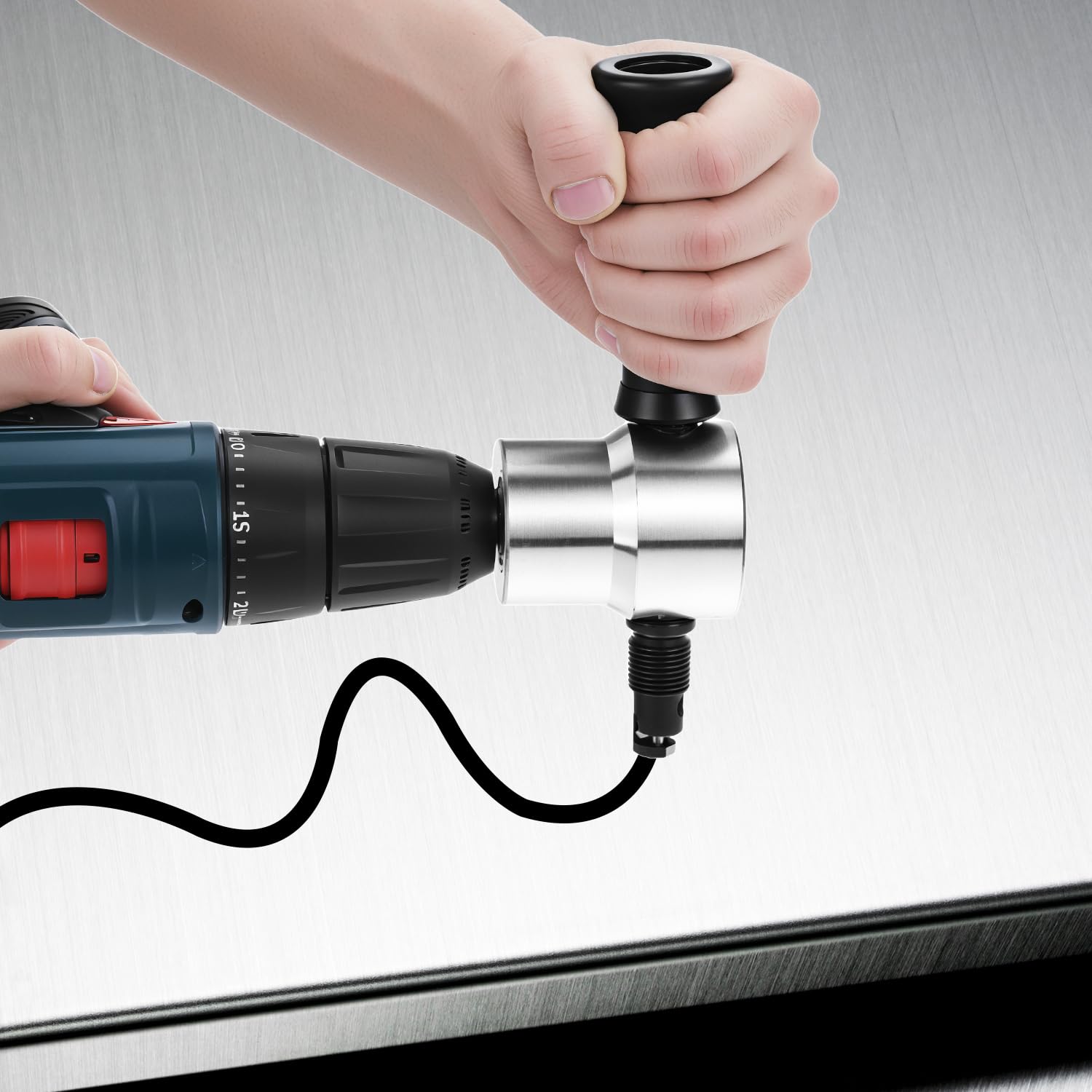 Image secondaire de Grignoteuse QWORK à Double Tête pour Découpe Métal