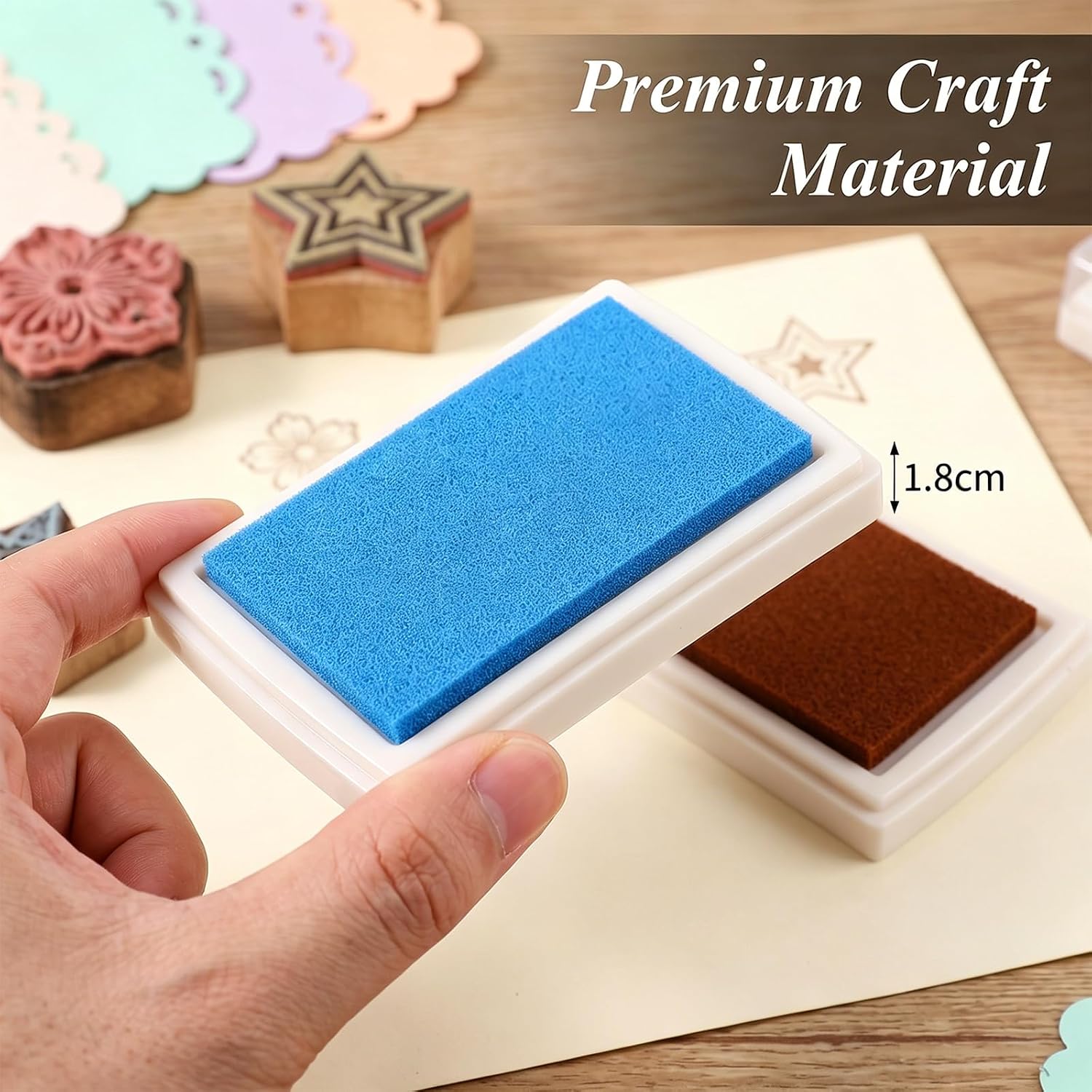 houlishu OLULU Craft Ink Pad Set, 15 Vibrant Colors, for Rubber Stamps, DIY Crafts, Card Making, Scrapbooking