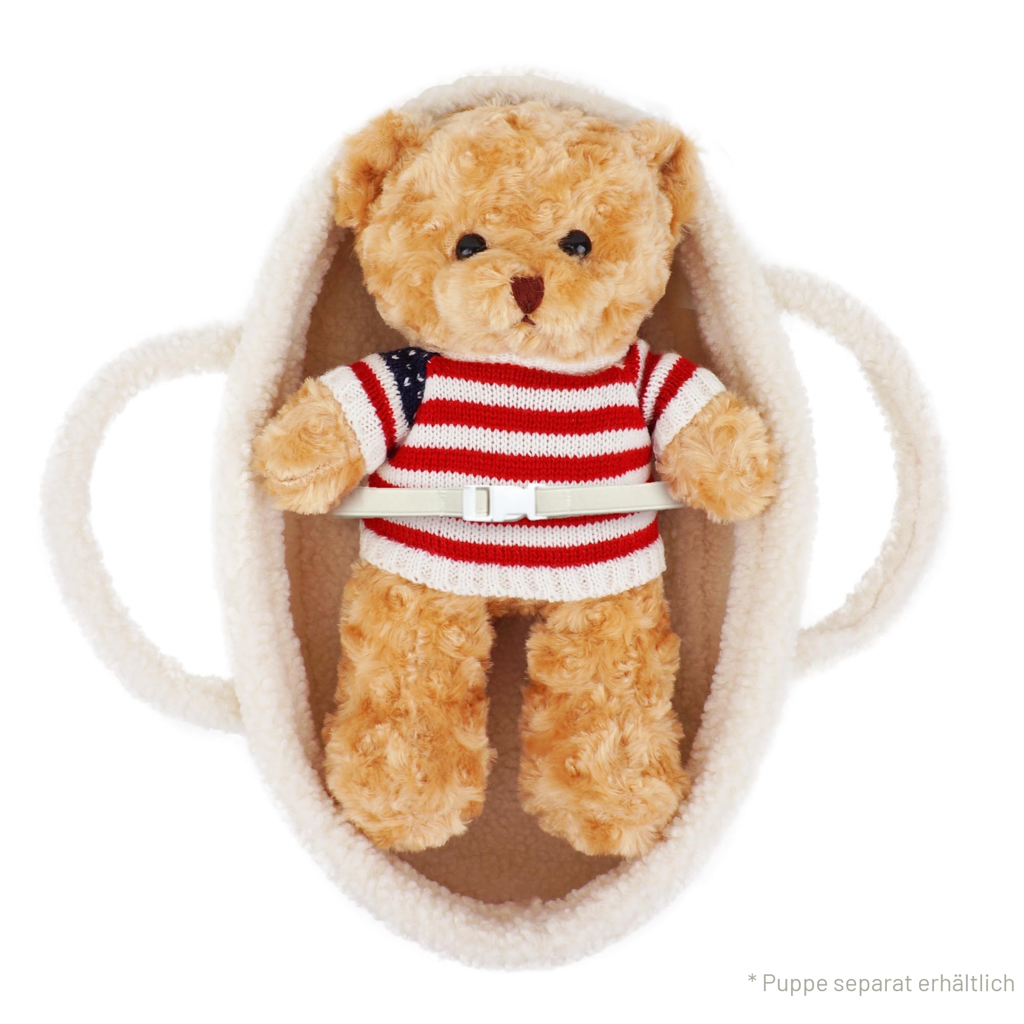 Cozy Dream Doll Stubenwagen – Baby-Puppen-Tragetasche, passend für American Girl Puppen oder Teddybären bis zu 46 cm, Weiß
