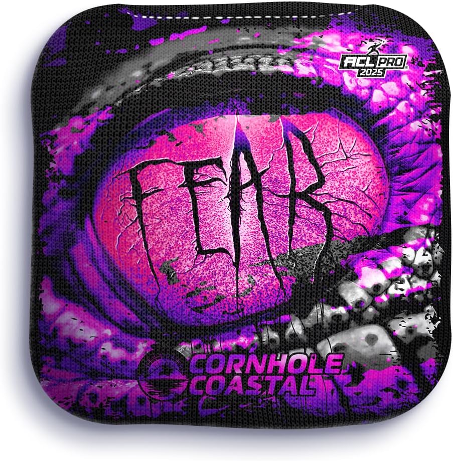 Set of 4 Regulation Professional Corn Hole Bags for Cornhole Toss Games - for All Skill Levels (Fear)