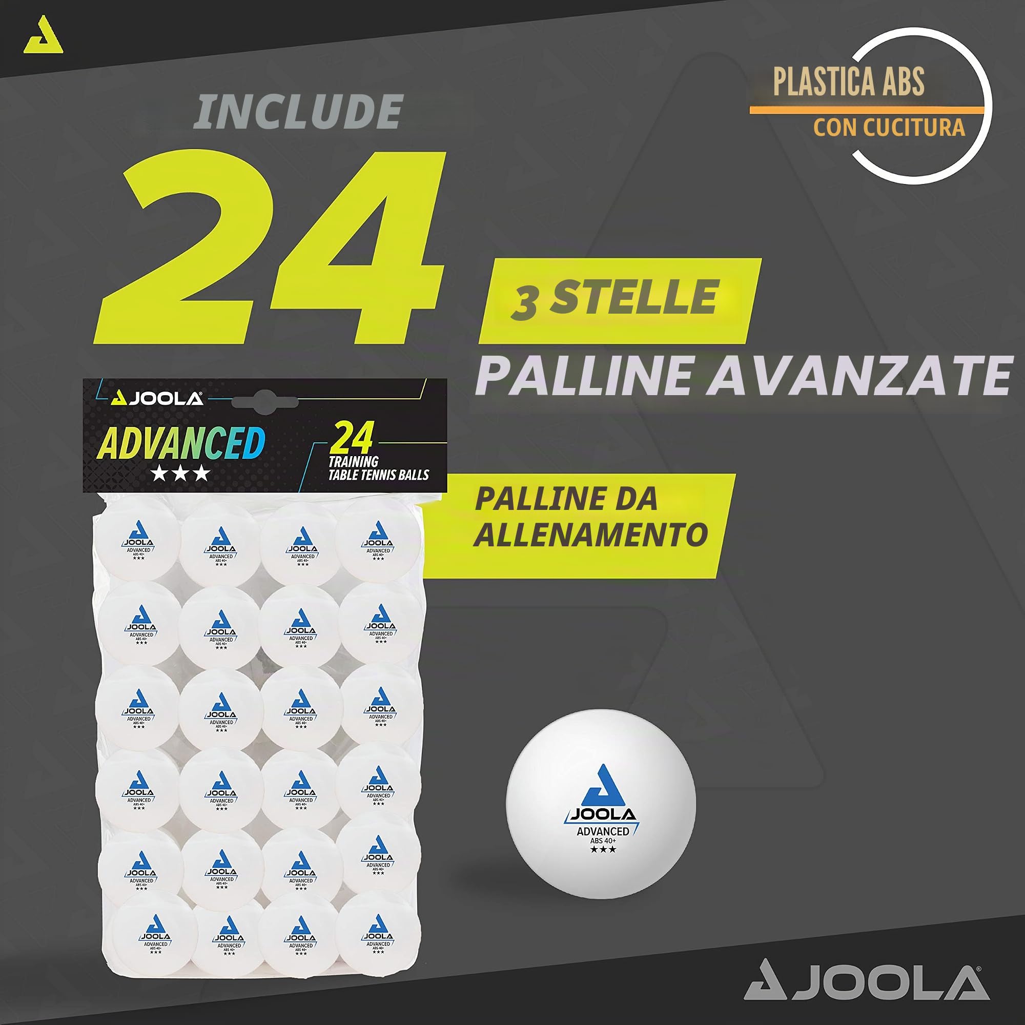 JOOLA Robot da ping pong TT-BUDDY V300 & Palline da ping pong 3 stelle Training Advanced 40 mm diametro Premium Palle da ping pong bianco 24 pezzi