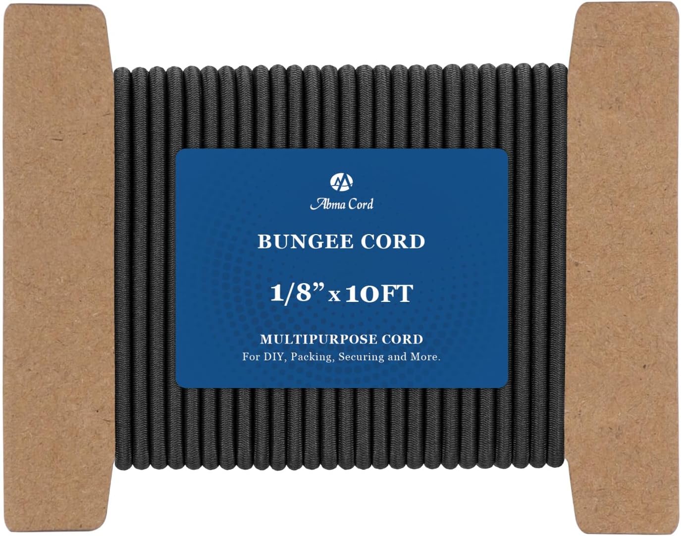 Bungee Cord 1/8in x 10ft Elastic Shock Cord 100% Stretch Elastic Bungee Rope for Tarpaulin, Trailer, Backpack, Tent Pole, Kayak - Black