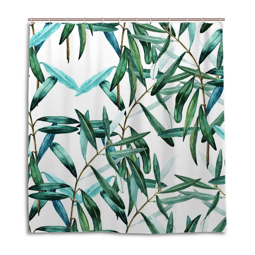 Rideau de douche en tissu aquarelle pour une décoration de salle de bain zen et moderne