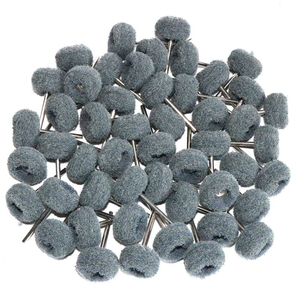 Juego de 50 mini cepillos para estropajo, rueda abrasiva, fibra de nailon, cabezal de lijado, pulido de 1 pulgada, 25 mm, 50 unidades