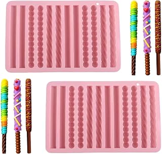 2PCS Non-stick Pretzel Silicone Mold Chocolate Rod Stick Silicone Strip Mold, Candy Making Moulds For Home Kitchen Apartment Schools, Parties, and Special Occasions