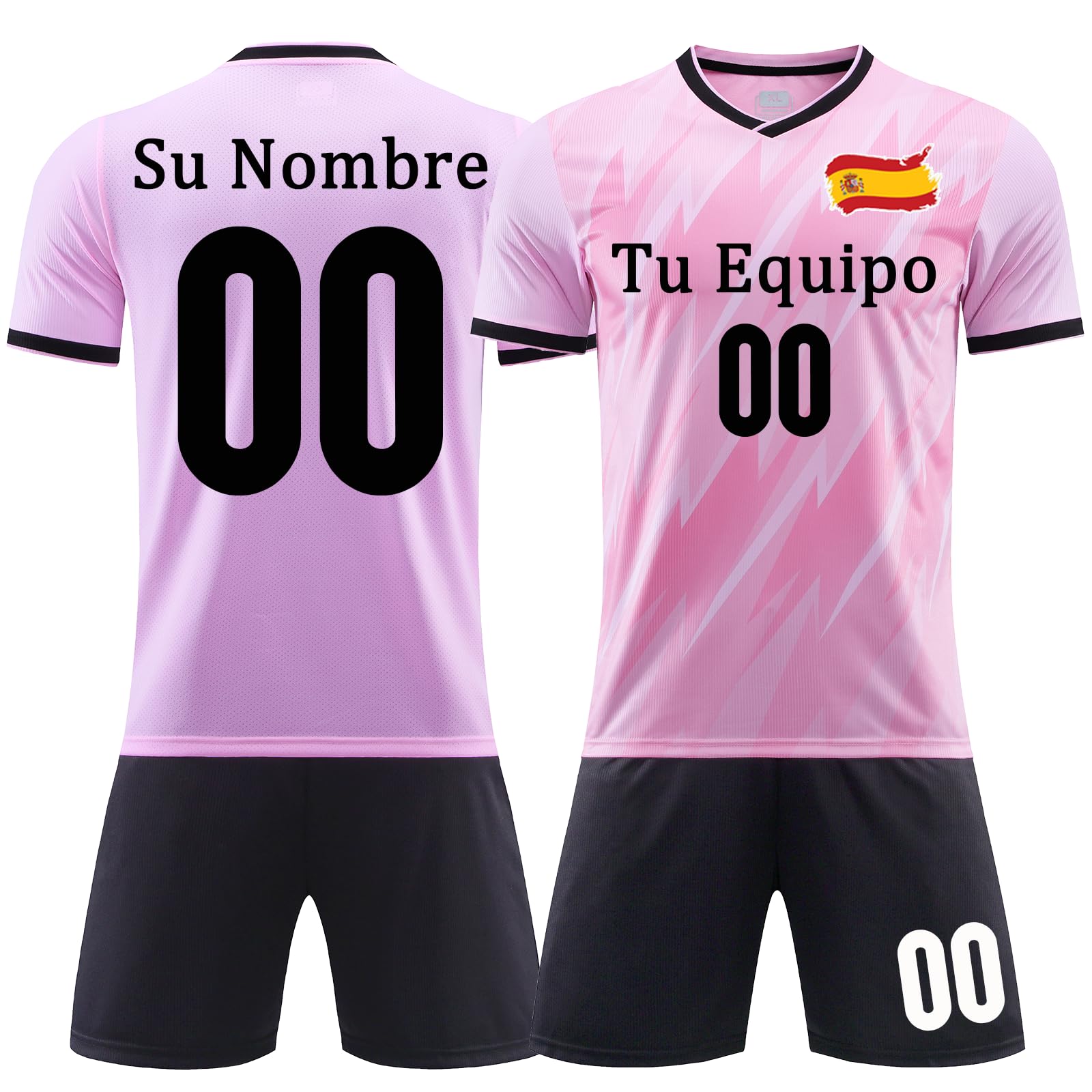 OPUTWDF Equipación Deportiva de Fútbol Personalizada para Niños Adulto Equipacion Futbol Personalizable Junior con Nombre Número Logotipo Equipo Conjunto Futbol