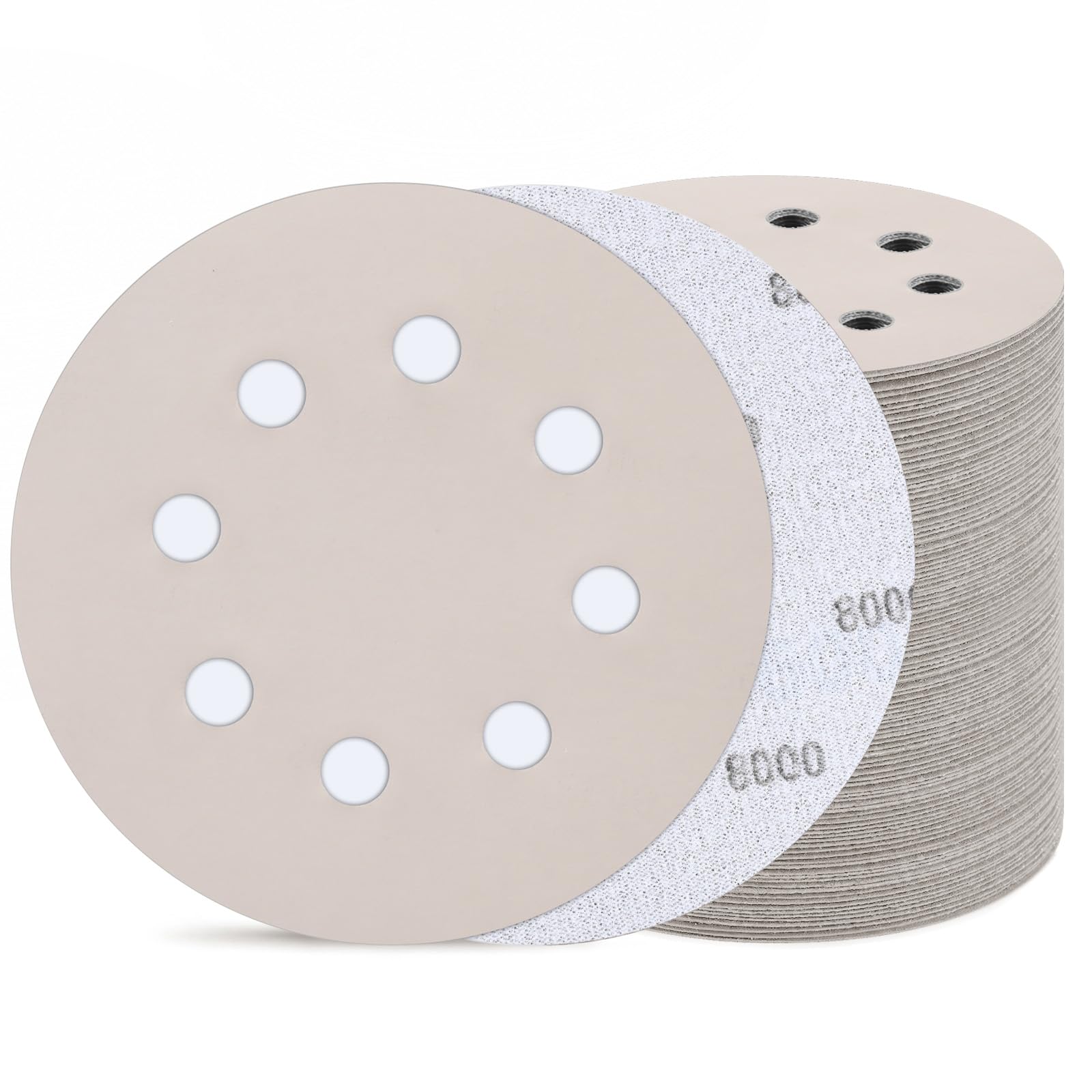 50PCS 125MM Sanding Discs 8000 Grit, Wet Dry Hook and Loop Sandpaper
