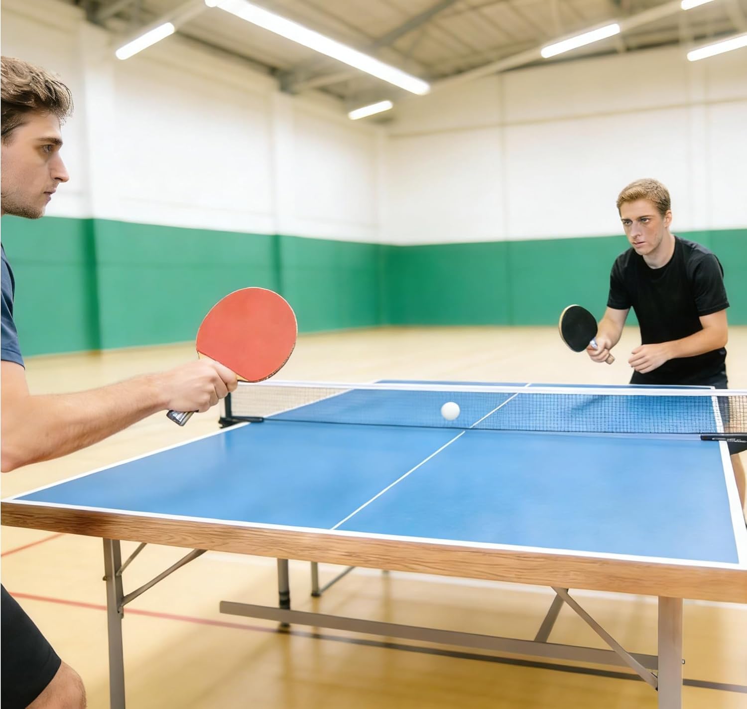 Foldable Ping Pong Table, Indoor Outdoor Use, Durable Thickened Steel Frame, Easy Storage & Portable, Stylish & Simple, Backyard/Indoor Leisure Entertainment Table Tennis Table