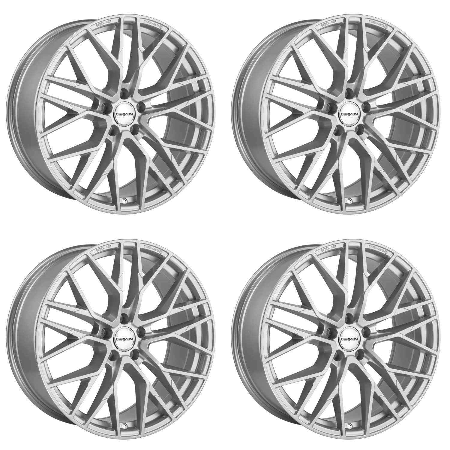 4x Carmani alloy rims 20 Ludwig 9.0x20 ET45 5x120 white silver