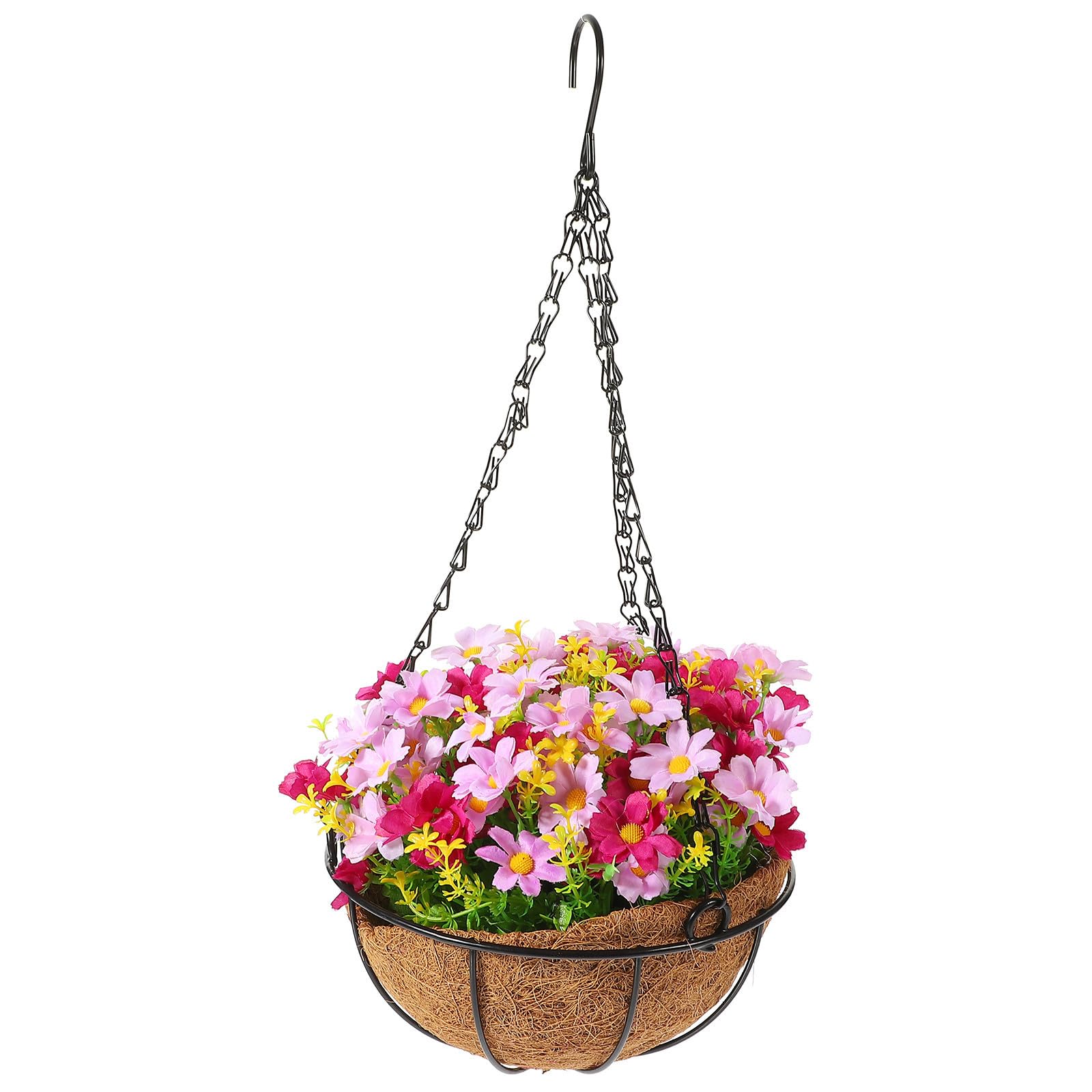 Panier suspendu en soie fleurs artificielles réalistes décoration maison durable