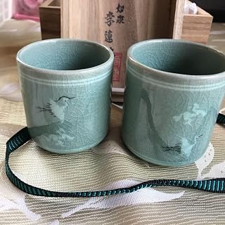 韓国陶芸家の陶磁器の夫婦ゆのみセット