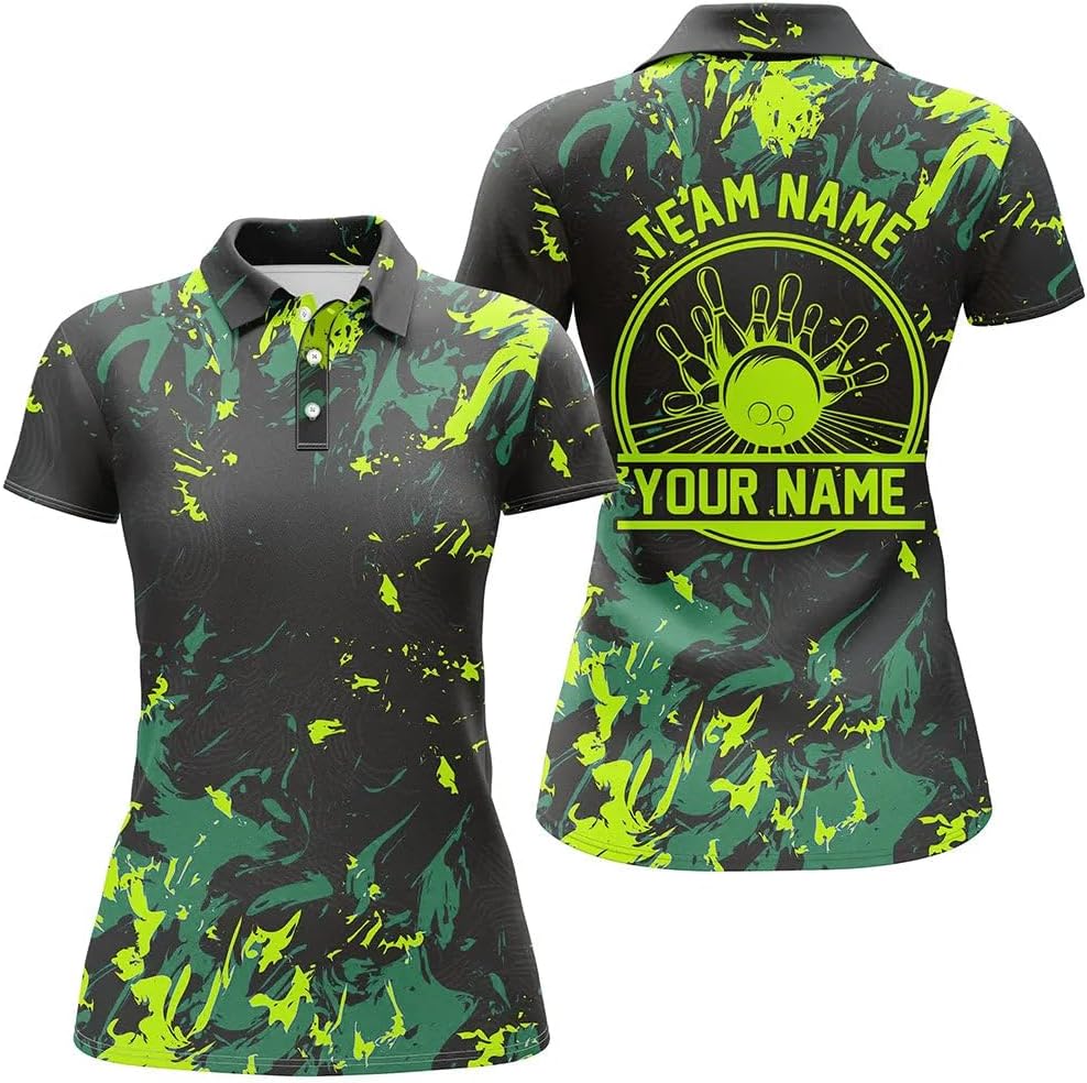 Custom Womens Bowling Shirts, Bowling Shirts for Women, Bowling Shirts, Custom Purple Ladies Bowling Polo