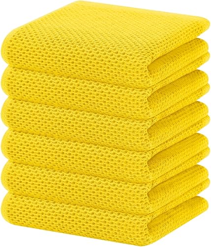 Miniatura 189 de Homaxy Paños de cocina de 100% algodón con tejido gofre, toallas de cocina ultra suaves, absorbentes, de secado rápido, 12 x 12 pulgadas, paquete