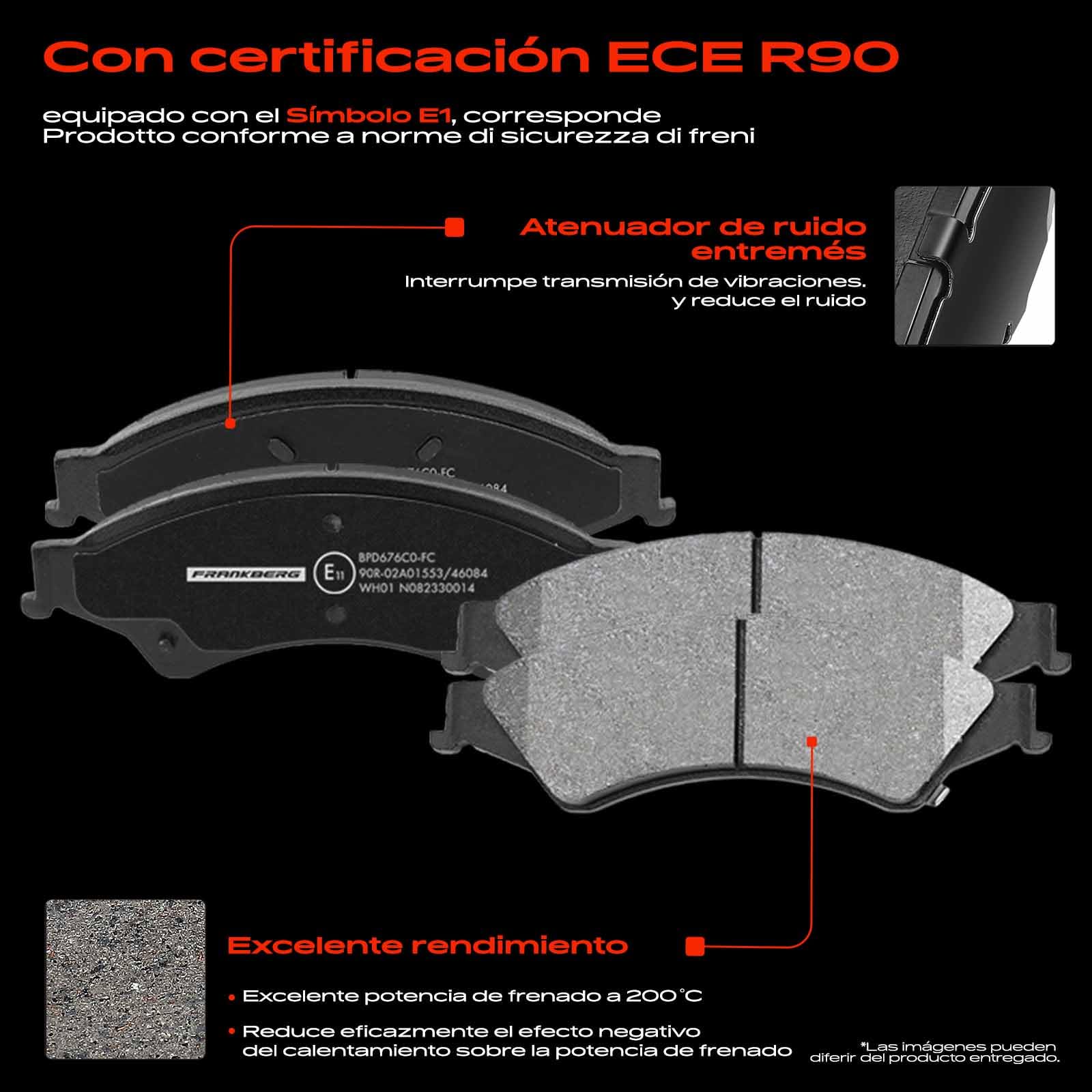 Frankberg 2 discos de freno + 4 pastillas de freno | AB311125AB, AB311125AC; Compatible con: Ranger TKE