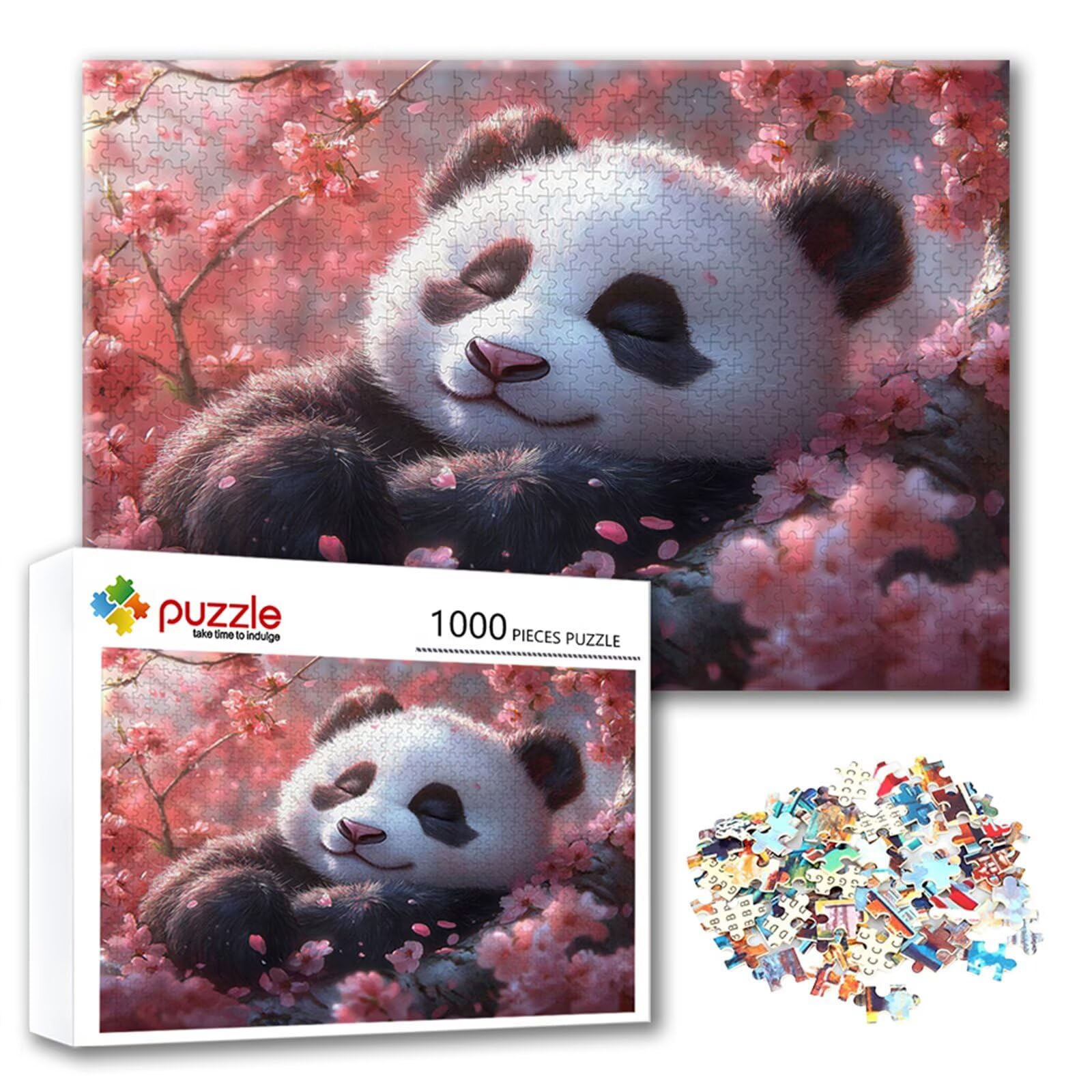 Puzzle ze zwierzętami 3000 sztuk Panda, niemożliwe łamigłówki, wyzwanie dla dorosłych drewniane układanki, gry logiczne dla całej rodziny z redukcją ciśnienia, prezenty dla kobiet mężczyzn O-5