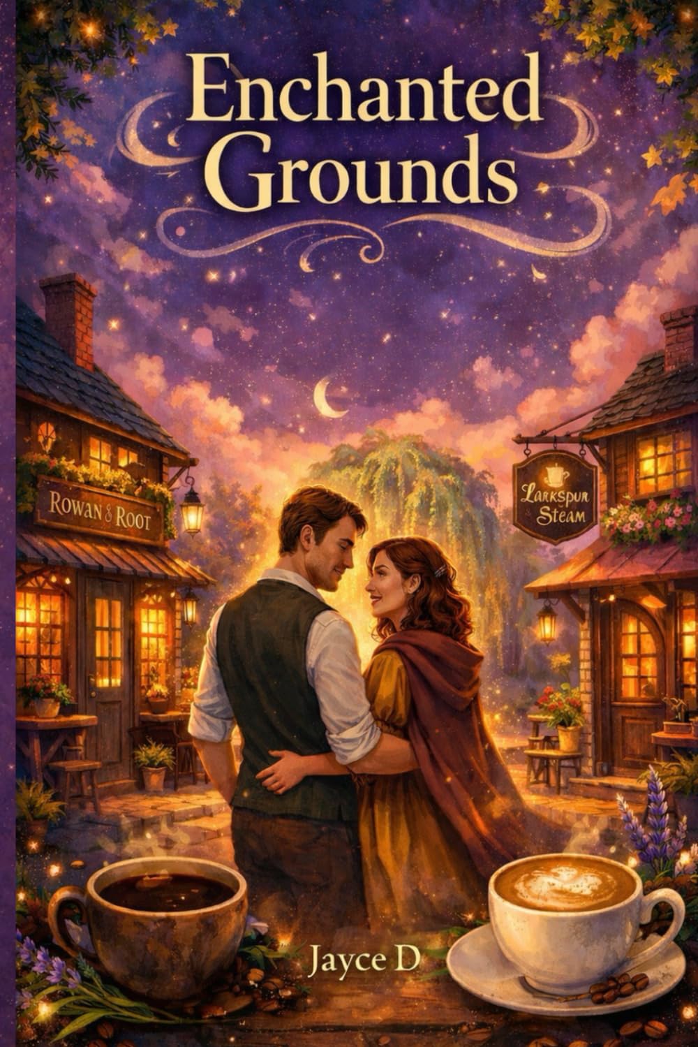 Enchanted Grounds: A Cozy Romantasy of Rival Café Owners, Slow-Burn Love & Small-Town Magic