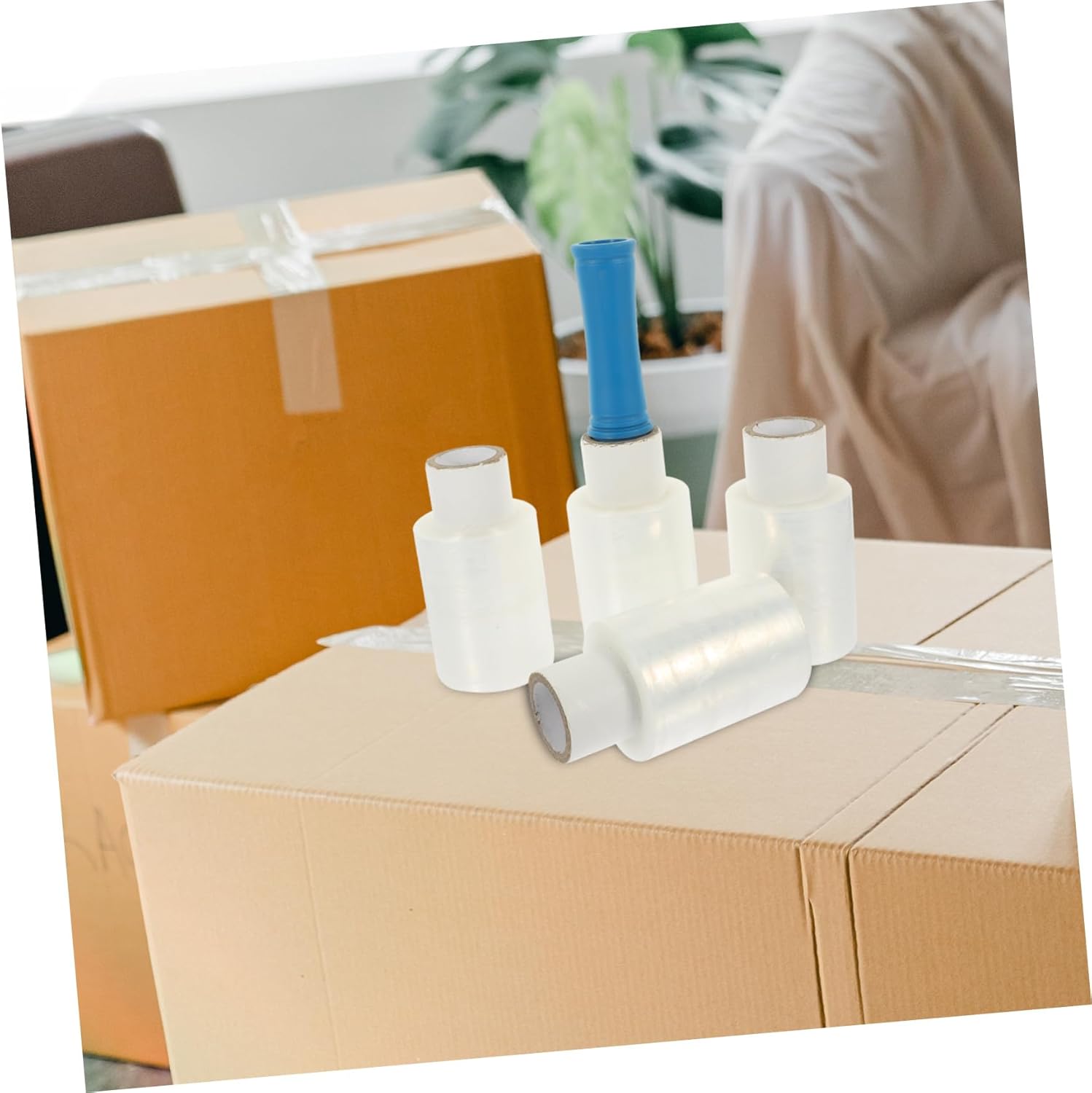 Heavy Duty Shrink Wrap Film with Handle Stretch Film for Industrial Packing Use Adhesive Packaging for Shipping and Moving