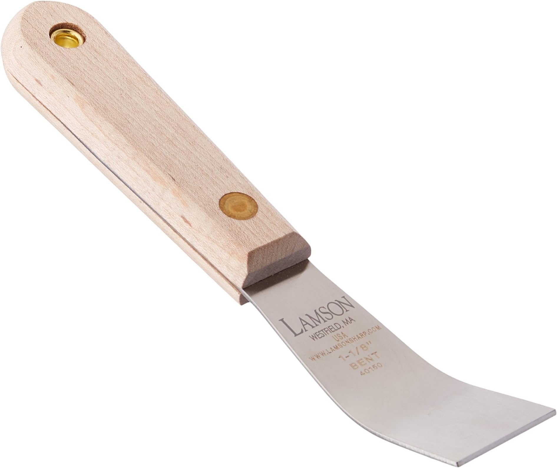 Lamson 40150 Trade Tools 1-1/8" Glazier's Knife, Angle 35-Stiff, Stainless Steel, Maple Handle
