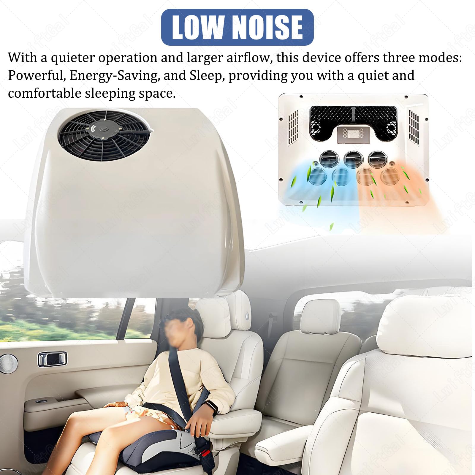 unità di Climatizzazione per Camper,Condizionatore d'Aria da Tetto 12v/24v,Raffreddamento/Raffreddamento+Riscaldamento,Silenziosa,per Camion,Rimorchio Chiuso,Furgone OnlyCooling-12V
