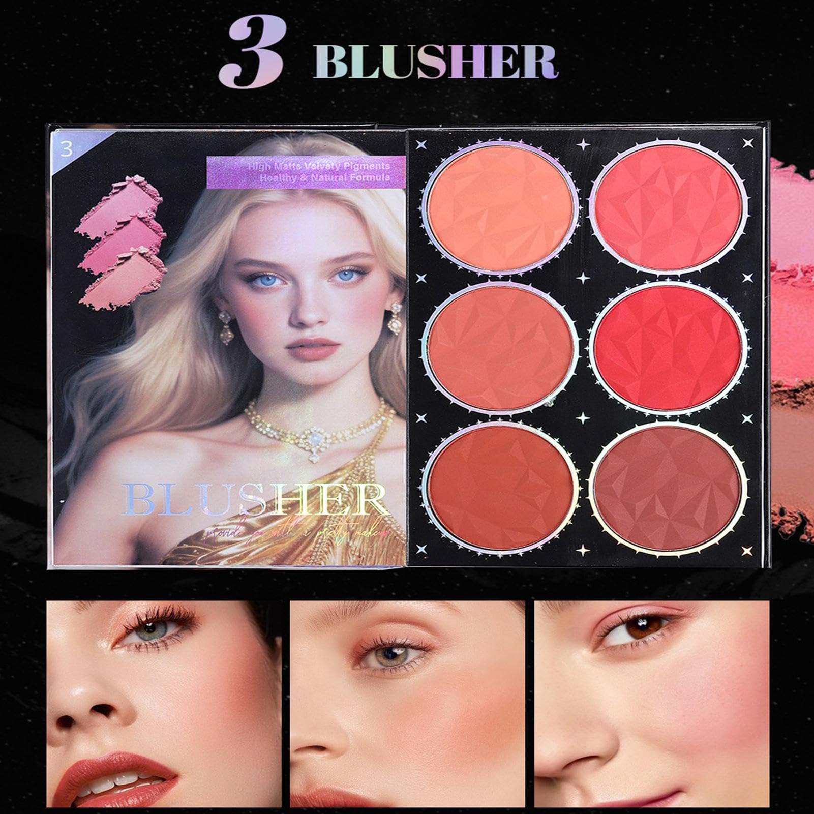 Tavolozza di Cosmetici Lunga Tenuta | Pallet Highlighter Blush Rossetto Per Feste Viaggi Vacanze Compleanno Sessioni Fotografiche Matrimoni Donne Ragazze