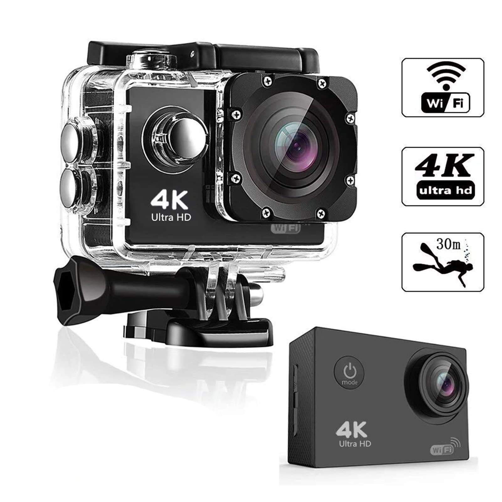 Amazon.com: Cámara de acción deportiva inalámbrica WiFi nueva mini  inteligente de alta definición al aire libre impermeable 4K deportes DV  lapso de tiempo (color negro tamaño: mediano) : Electrónica