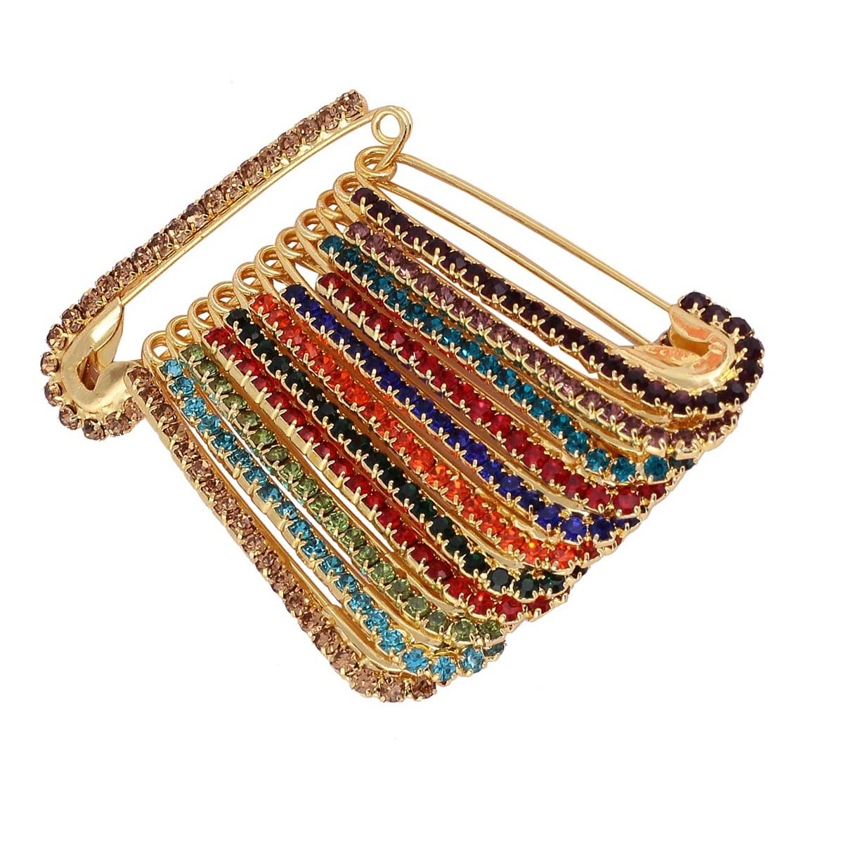 THANU'S CRAFT Stone Safety Sadi Sari Hijab Brooch Broaches pins Duppata Saree pleat pin for women & Ladies