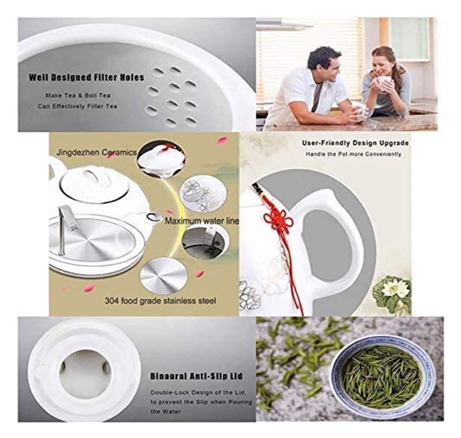 Hervidor eléctrico de café de preparación rápida, hervidor de Agua con Silbato, autoapagado, autoprotección en seco antiquemaduras, Termo de Temperatura Constante, Moda
