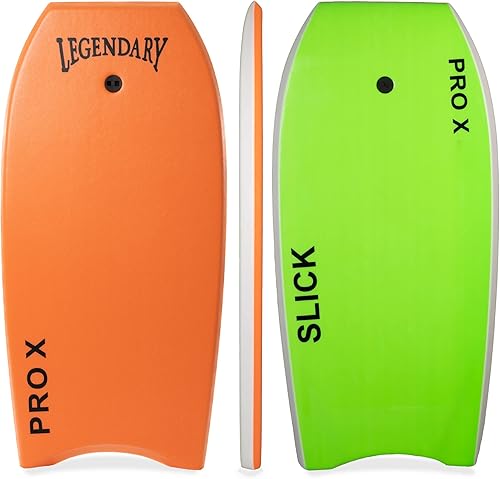 Legendary Pro X Bodyboard para playa con parte inferior dura, tablas Boogie para niños y adultos, selladas térmicamente con núcleo EPS, correa