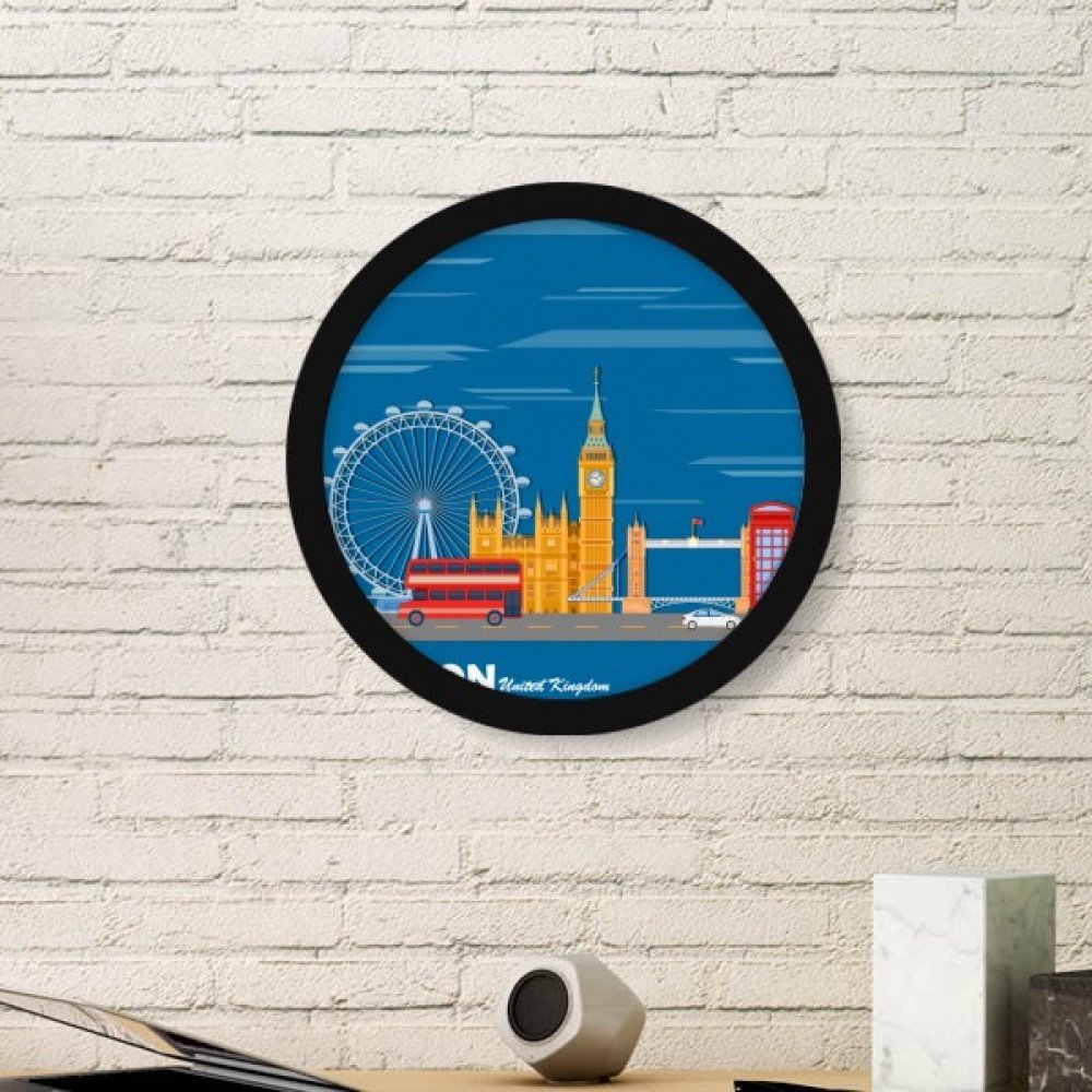 Peinture cadre Londres bus image ronde stickers muraux